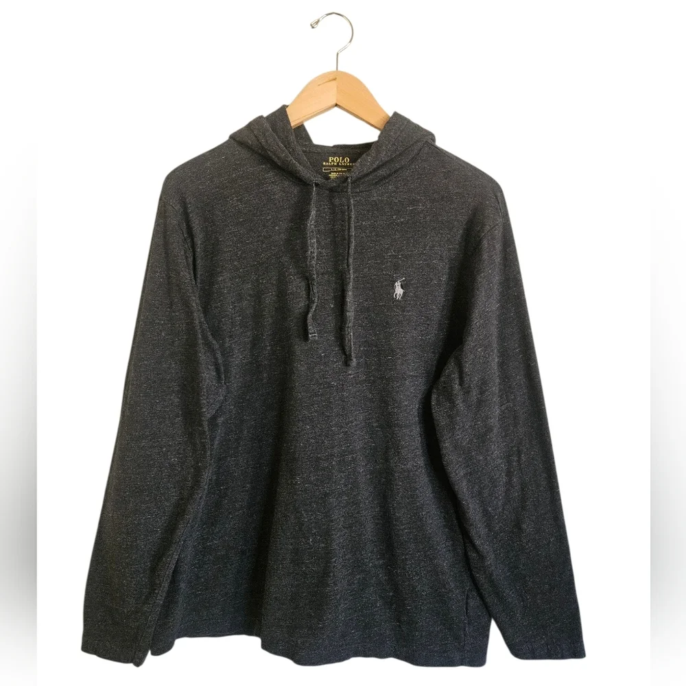 Polo Ralph Lauren Men's Gray  Long Sleeve Hooded T Shirt Size L
